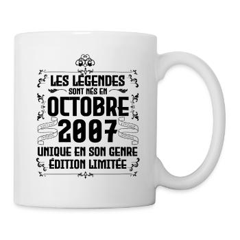 Les Légendes Sont Nés En Octobre 2007 Anniversaire - Mug blanc - blanc - Droite