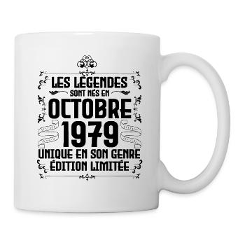 Les Légendes Sont Nés En Octobre 1979 Anniversaire - Mug blanc - blanc - Droite