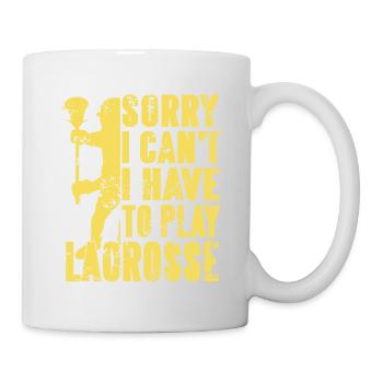 Sorry I Can't I Have To Play Lacrosse Vintage - Mug - white - Right