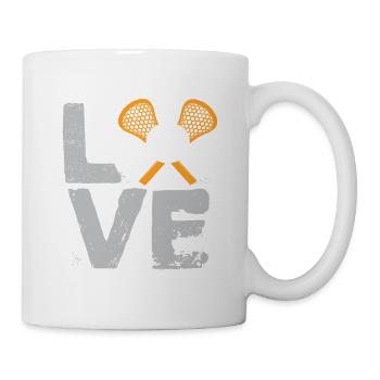 LOVE Lacrosse Vintage Retro Lacrosse T-Shirt - Mug - white - Right