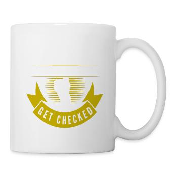 You Are About To Get Checked Funny Lacrosse - Tasse - Weiß - Rechts