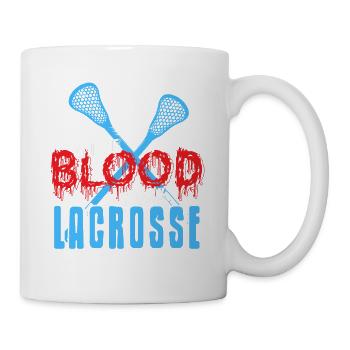 Retro Give Blood Play Lacrosse Awesome T-Shirt - Mug - white - Right