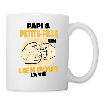 Opa Enkelin Ein Link Fürs Leben - Tasse - Weiß - Rechts