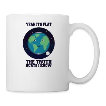 Oui, c’est plat, la vérité fait mal, je sais - Mug blanc - blanc - Droite