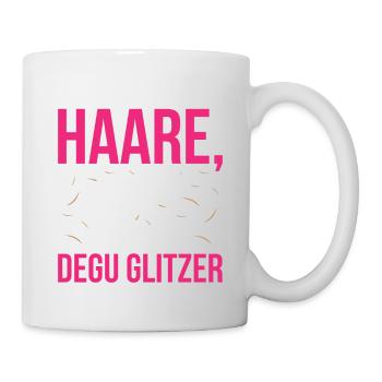 Das Sind Keine Haare, Das Ist Degu Glitzer - Tasse - Weiß - Rechts