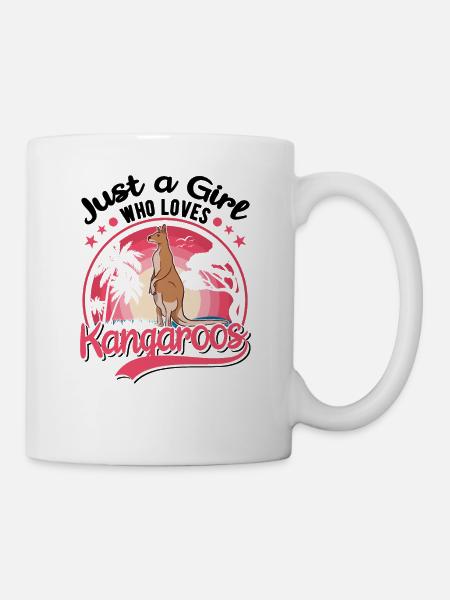 Australisches Känguru Mädchen Kangaroo - Tasse - Weiß