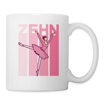 10.Geburtstag Mädchen Pink Ballerina Retro Style - Tasse - Weiß - Rechts