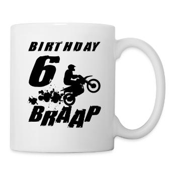 Six 6yr 6th Dirt Bike Birthday Boy 6 Years Old - Tasse - Weiß - Rechts