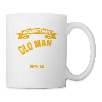 Unterschätze nie einen Baggerfahrer - Tasse - Weiß - Rechts