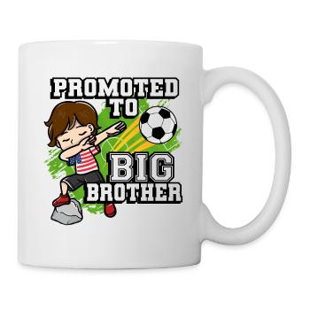 Befördert Zum Big Brother Fußballspieler American - Tasse - Weiß - Rechts
