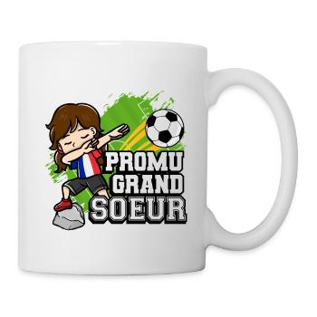 Promu Grand Soeur Drôle de footballeur - Mug blanc - blanc - Droite