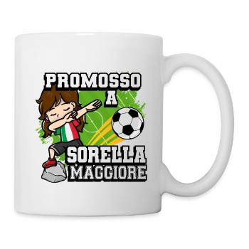 Beförderung Zum Big Sister Fußballspieler - Tasse - Weiß - Rechts