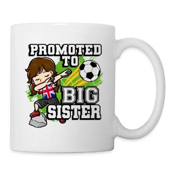 Promoted To Big Sister Soccer Player United - Tasse - Weiß - Rechts