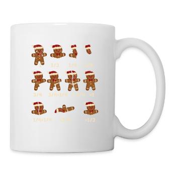 Christmas math teacher breaking gingerbread cookie - Mug - white - Right