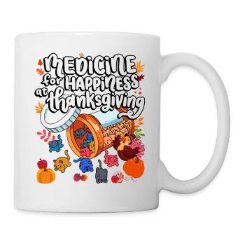 Medicine For Happiness On Thanksgiving - Mug - white - Right