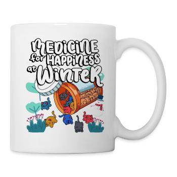 Medizin Zum Glücklichsein Bei Winter Cat Gummies - Tasse - Weiß - Rechts