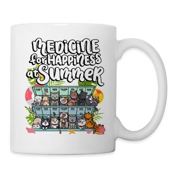 Medicine for Happiness in Summer Weekday Cats - Mug - white - Right