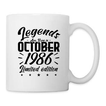 LEGENDS WERDEN IM HERBST-JUBILÄUMSGESCHENK 1986 GEBOREN. - Tasse - Weiß - Rechts