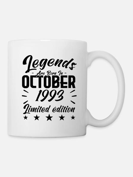 LEGENDS ARE BORN IN OCTOBER 1993 anniversary gift. - Mug blanc - blanc