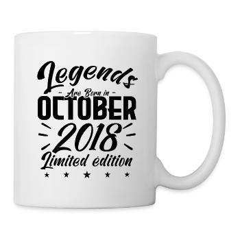 LEGENDS ARE BORN IN OCTOBER 2018 anniversary gift. - Mug blanc - blanc - Droite
