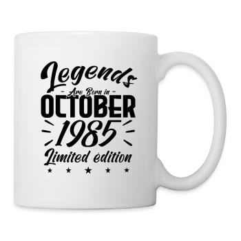 LEGENDS WERDEN IM NOVEMBER 1985 JUBILÄUMSGESCHENK GEBOREN. - Tasse - Weiß - Rechts