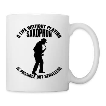Saxophone Music Saxophonist Instrument Saxophone - Mug - white - Right