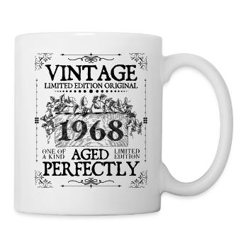 1968 | Vintage Aged Perfectly seit 1968 Geburtstag - Tasse - Weiß - Rechts