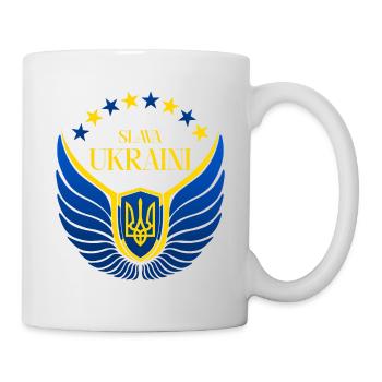 Ukraine flügel Ruhm Ehre Sieg - Tasse - Weiß - Rechts