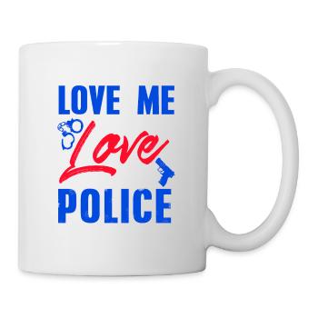 Aime-moi comme tu aimes la police cool retro - Mug blanc - blanc - Droite