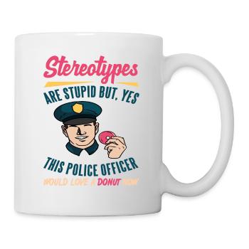 Ce policier aimerait un beignet maintenant présent - Mug blanc - blanc - Droite