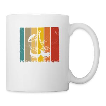 Cherry Fruit Lover Retro Healthy Gift idea - Mug - white - Right