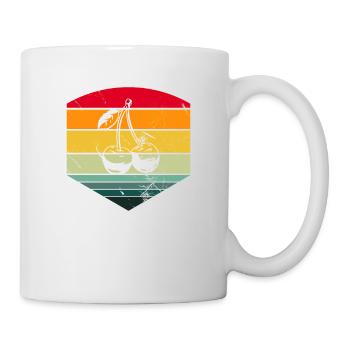 Cherry Fruit Lover Retro Healthy Gift idea - Mug - white - Right