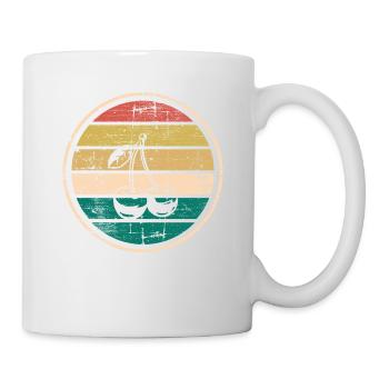 Cherry Fruit Lover Retro Healthy Gift idea - Mug - white - Right