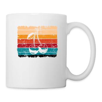 Cherry Fruit Lover Retro Healthy Gift idea - Mug - white - Right