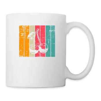 Cherry Fruit Lover Retro Healthy Gift idea - Tasse - Weiß - Rechts