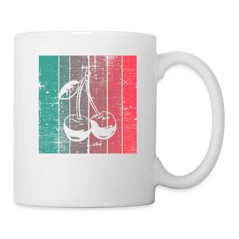 Cherry Fruit Lover Retro Healthy Gift idea - Mug - white - Right
