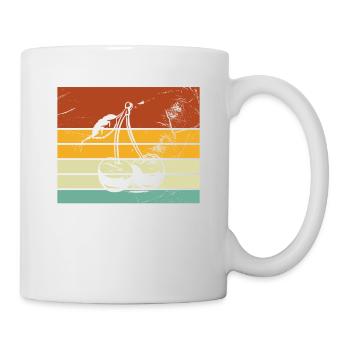 Idée de cadeau sain rétro pour les amoureux des fruits de cerise - Mug blanc - blanc - Droite