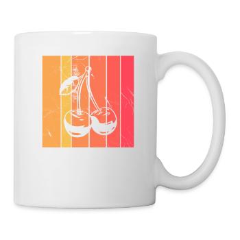 Cherry Fruit Lover Retro Healthy Gift idea - Mug - white - Right