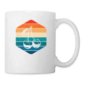 Idée de cadeau sain rétro pour les amoureux des fruits de cerise - Mug blanc - blanc - Droite