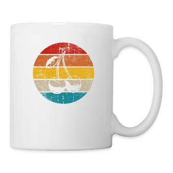 Idée de cadeau sain rétro pour les amoureux des fruits de cerise - Mug blanc - blanc - Droite