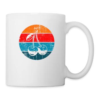 Cherry Fruit Lover Retro Healthy Gift idea - Mug - white - Right