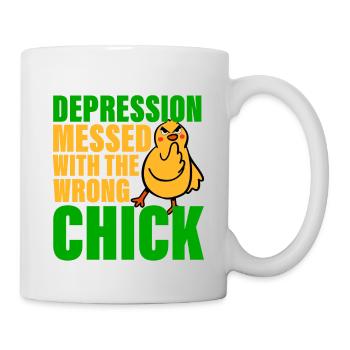 Depression Messed With The Wrong Chick 3 - Mug - white - Right