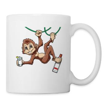 Lustiger Affe mit Korn Schimpanse - Tasse - Weiß - Rechts