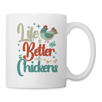 Poulet Coq Poulet Agriculteur Poule Volaille Coq - Mug blanc - blanc - Droite