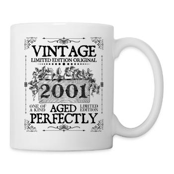 2001 | Vintage Perfekt gealtert seit 2001 Geburtstag - Tasse - Weiß - Rechts