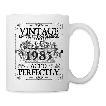 1983| Vintage Aged Perfectly seit 1983 Geburtstag - Tasse - Weiß - Rechts