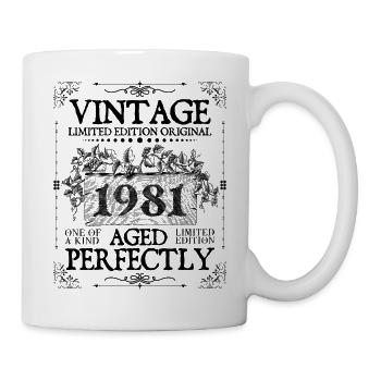 1981 | Vintage Aged Perfectly seit 1981 Geburtstag - Tasse - Weiß - Rechts