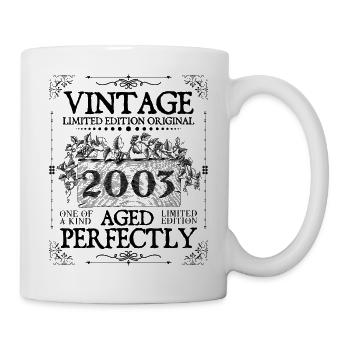 2003 | Vintage Aged Perfectly seit 2003 Geburtstag - Tasse - Weiß - Rechts