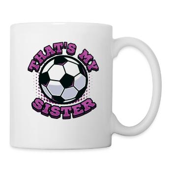 Das Ist Meine Schwester, Bruder-Schwester-Fußball - Tasse - Weiß - Rechts