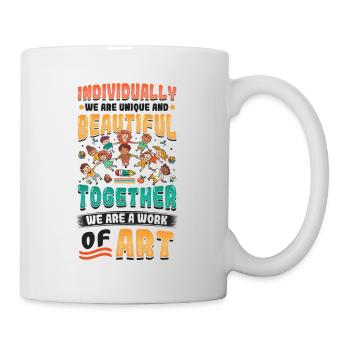Ensemble, nous sommes une œuvre d’art, enseignante préscolaire - Mug blanc - blanc - Droite